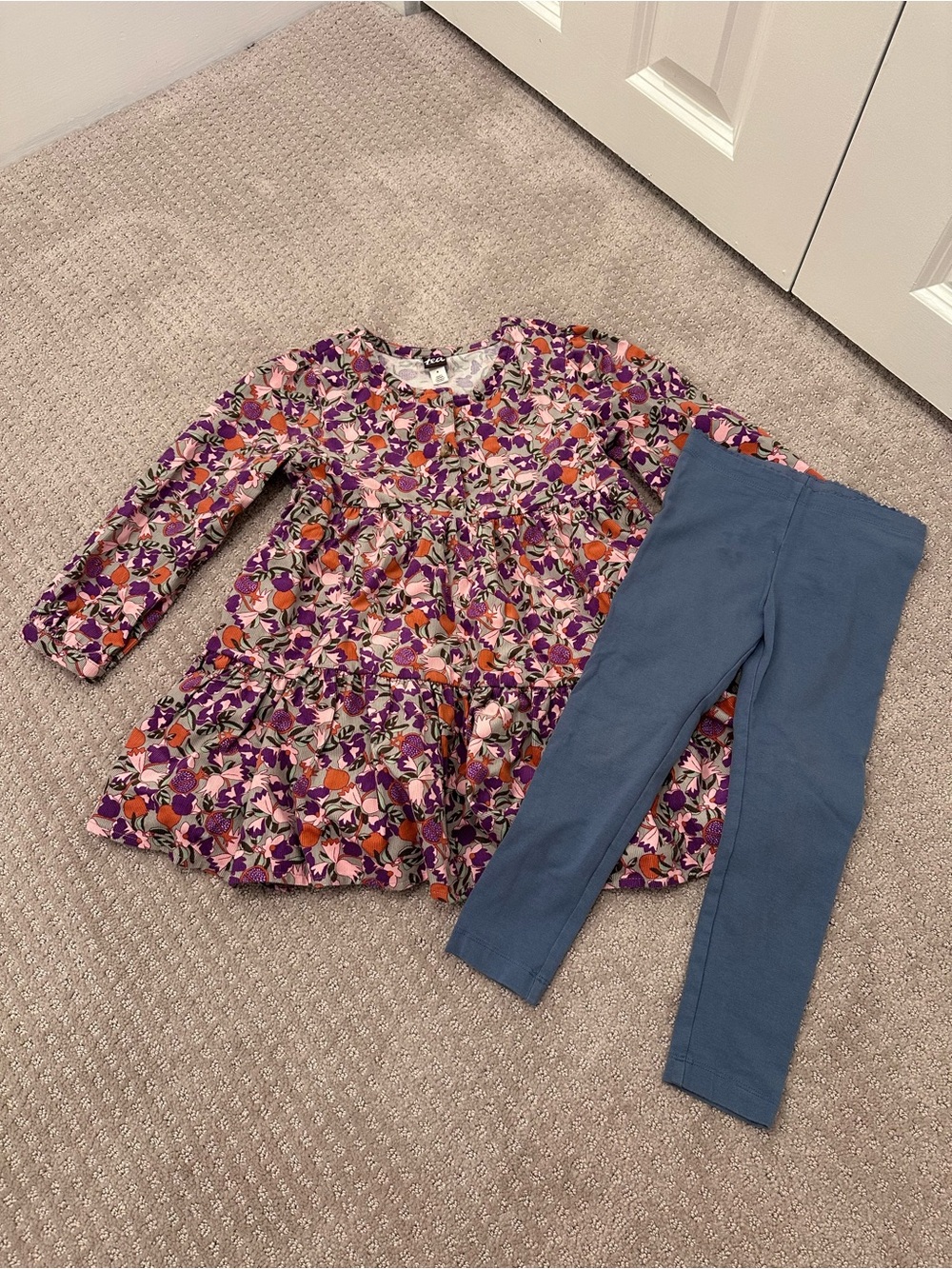 Tea Collection Bundle Corduroy Henley Shirtdress and Pants, Size 4